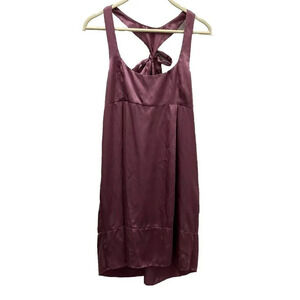 janet Womens Dress S Mauve Pink 100% Silk‎ Bow Back Fairycore Coquette Babydoll